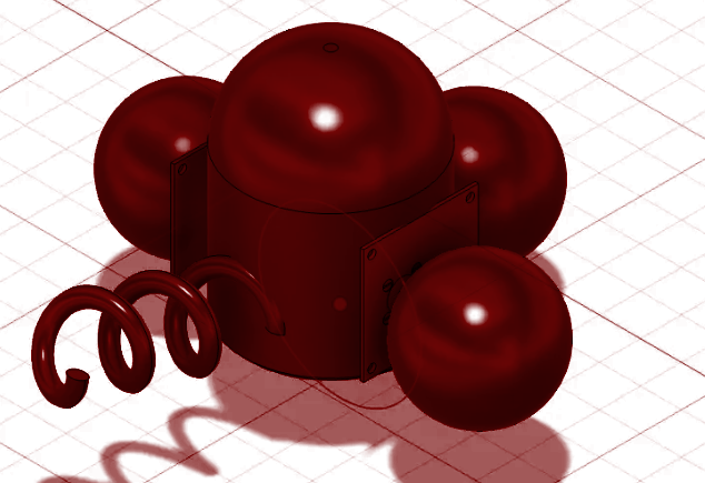Red PhotUP nanorobot CAD concept designed by Rhythm Bazari