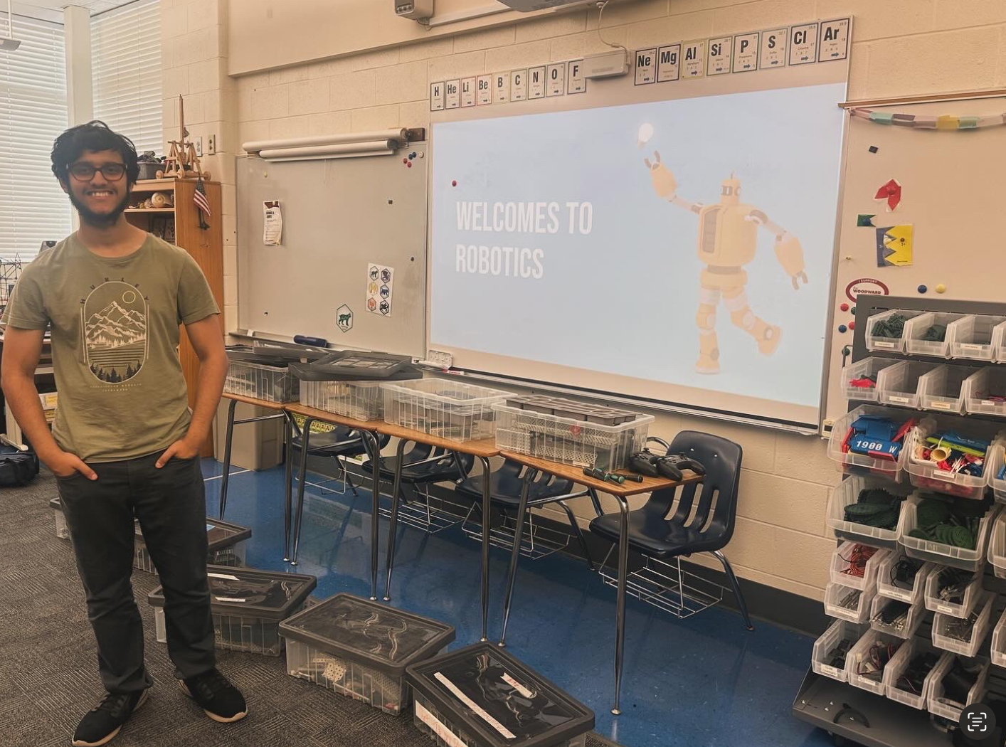 Rhythm with the classroom robotics program he founded
